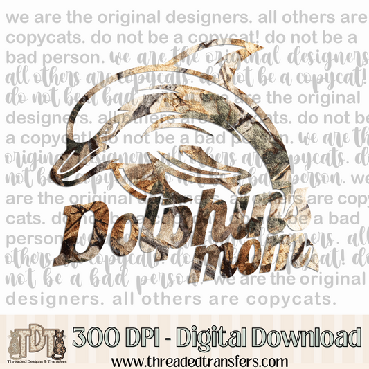 Dolphins Mom Camo Digital Design Download (PNG Format - no product shipped)