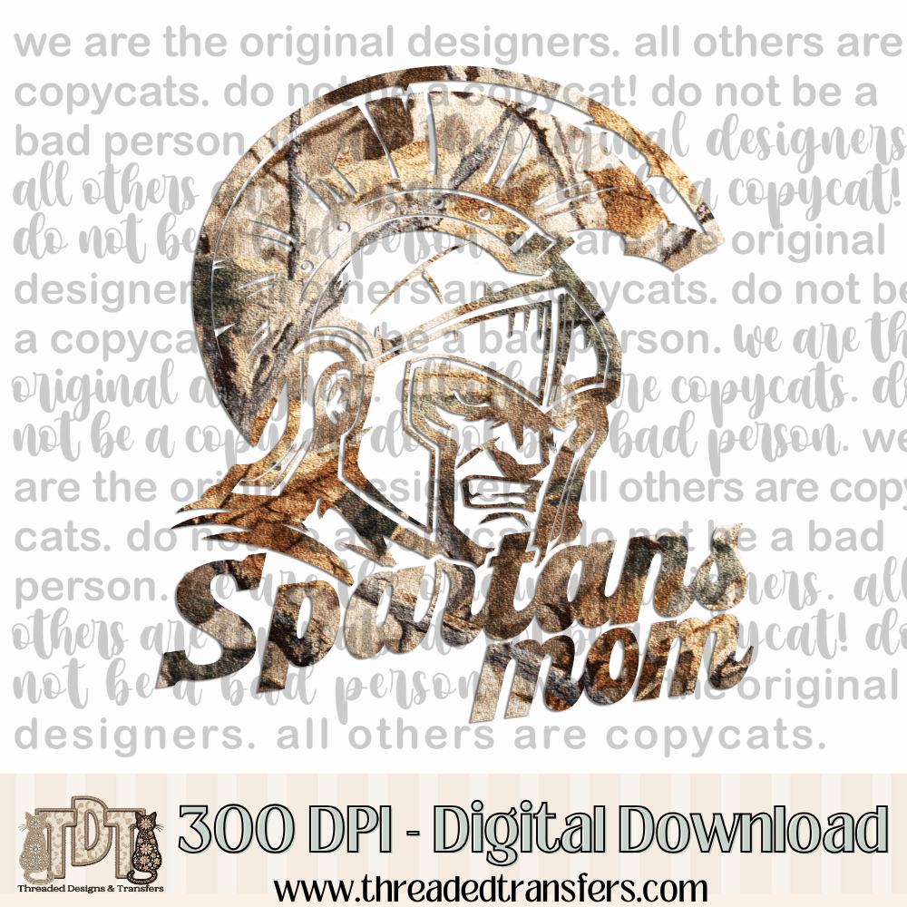 Spartans Mom Camo Digital Design Download (PNG Format - no product shipped)