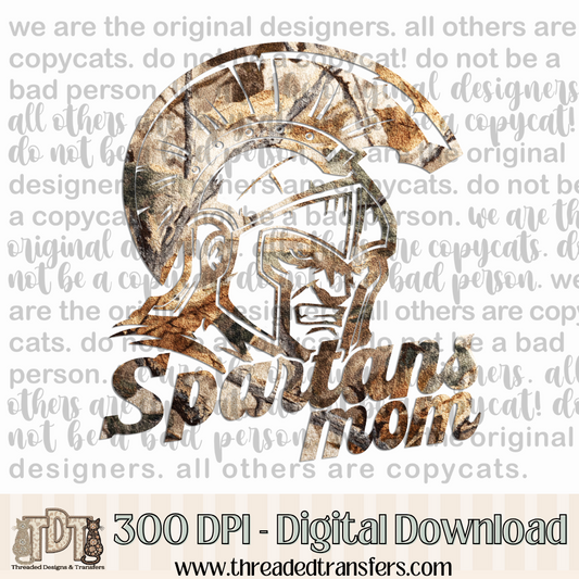Spartans Mom Camo Digital Design Download (PNG Format - no product shipped)