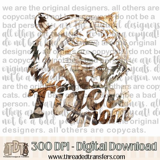 Tigers Mom Camo Digital Design Download (PNG Format - no product shipped)