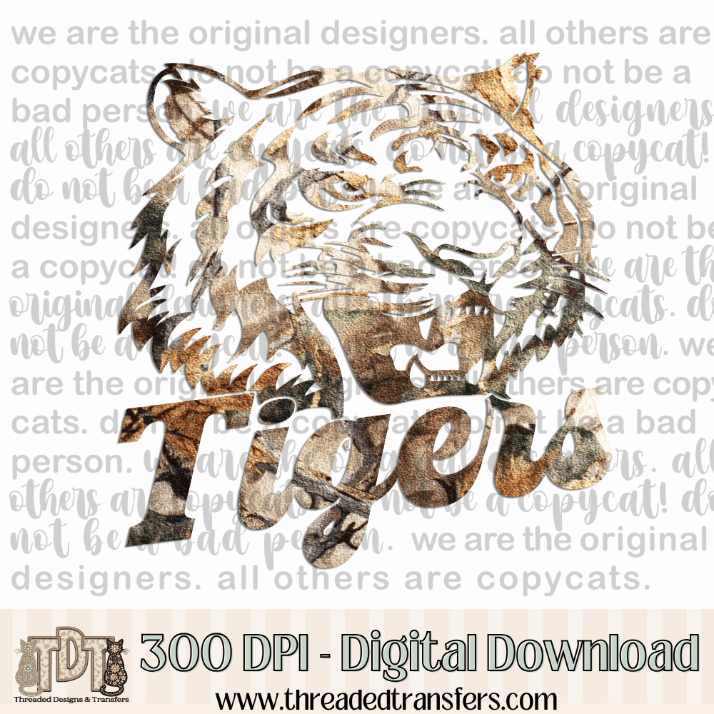 Tigers Camo Digital Design Download (PNG Format - no product shipped)