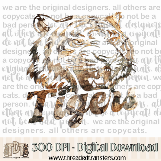 Tigers Camo Digital Design Download (PNG Format - no product shipped)