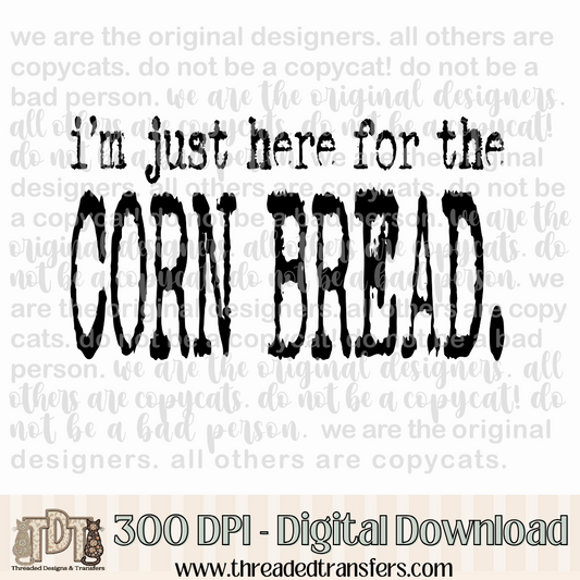 Here for the Corn Bread Typography Digital Design Download (PNG Format - no product shipped)