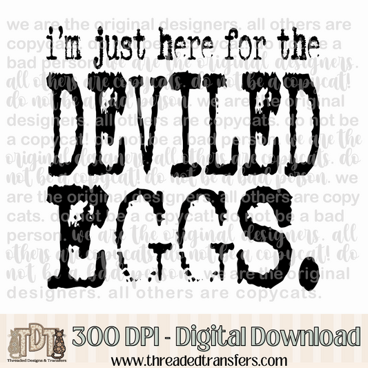 Here for the Deviled Eggs Typography Digital Design Download (PNG Format - no product shipped)