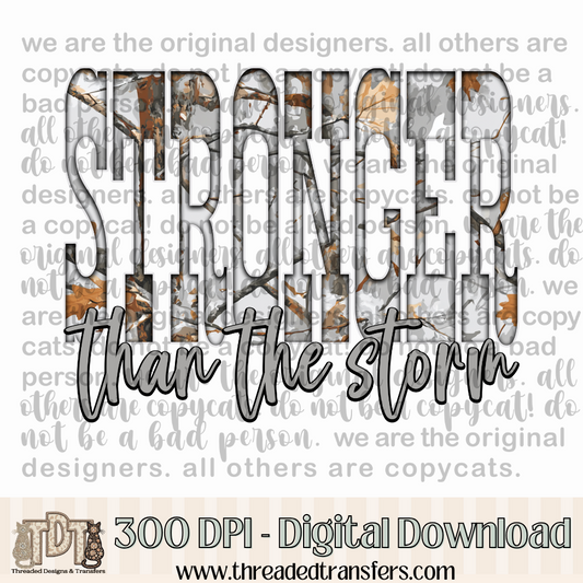 Stronger than the Storm Gray Camo Digital Design Download (PNG Format - no product shipped)