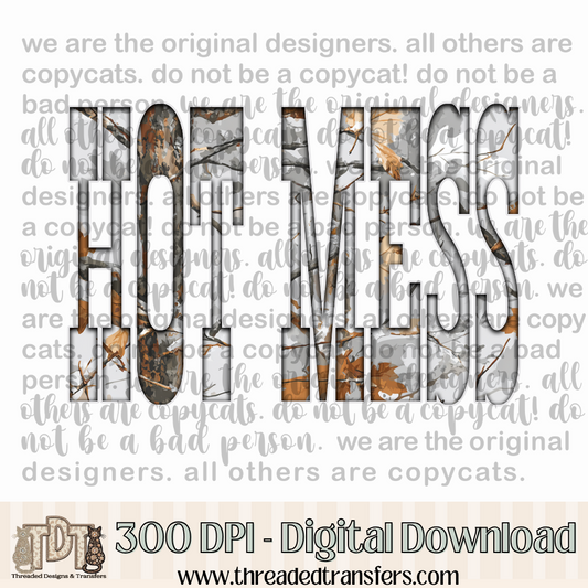 Hot Mess Gray Camo Digital Design Download (PNG Format - no product shipped)