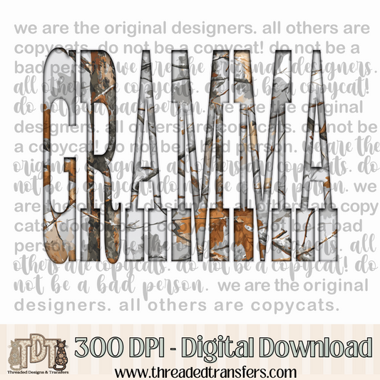 Gramma Gray Camo Digital Design Download (PNG Format - no product shipped)