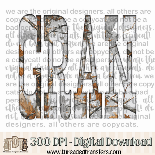 Gran Gray Camo Digital Design Download (PNG Format - no product shipped)