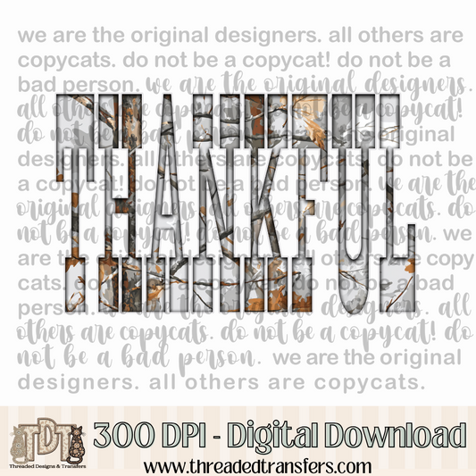Thankful Gray Camo Digital Design Download (PNG Format - no product shipped)