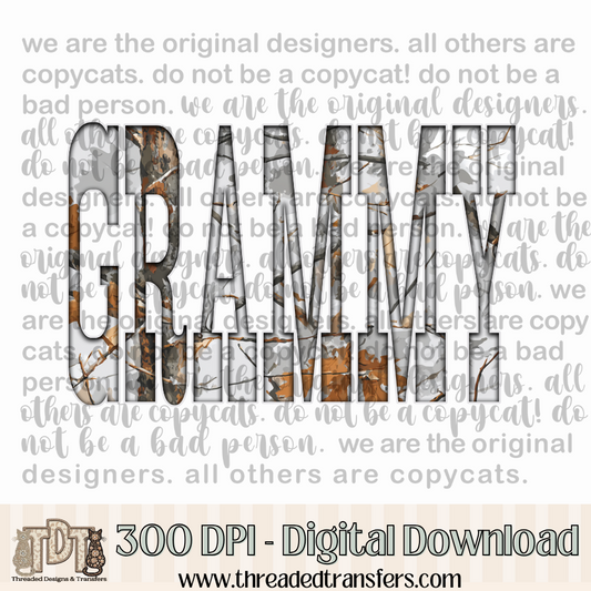 Grammy Gray Camo Digital Design Download (PNG Format - no product shipped)