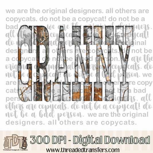 Granny Gray Camo Digital Design Download (PNG Format - no product shipped)