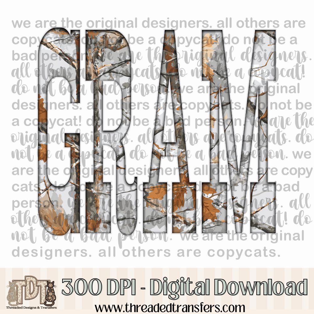 Gram Gray Camo Digital Design Download (PNG Format - no product shipped)
