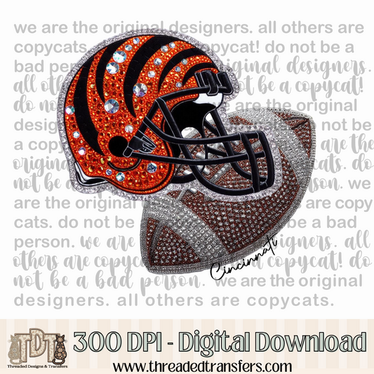 Cincinnati Helmet Digital Design Download (PNG Format - no product shipped)