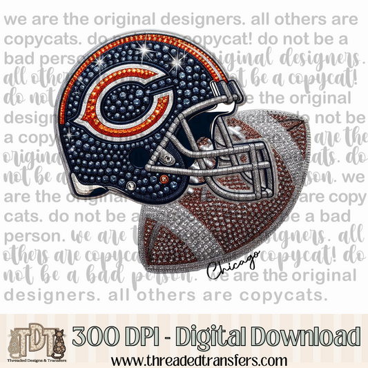 Chicago Helmet Digital Design Download (PNG Format - no product shipped)