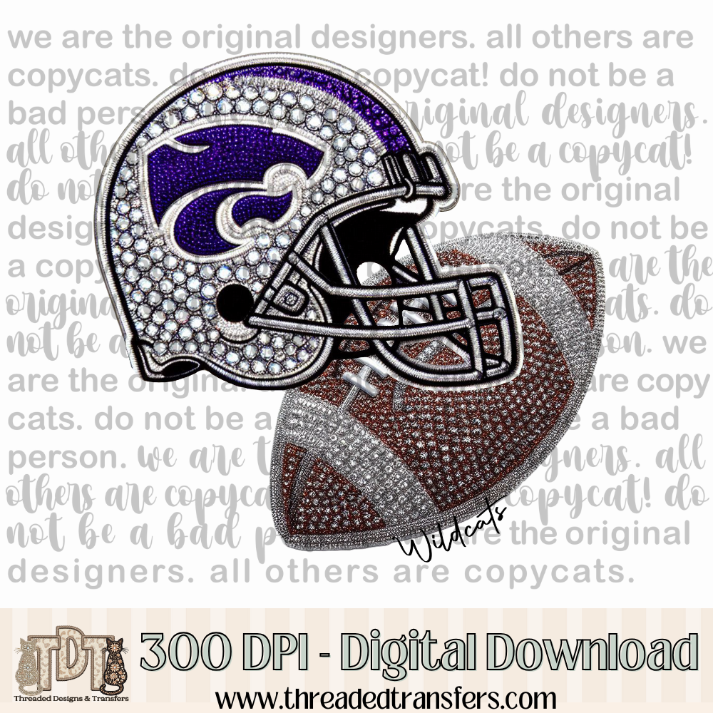 Wildcats (KS) Helmet Digital Design Download (PNG Format - no product shipped)
