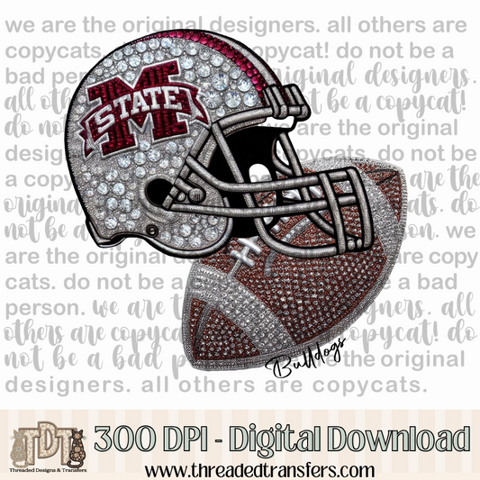 Bulldogs (MS) Helmet Digital Design Download (PNG Format - no product shipped)