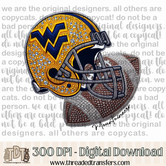 West Virginia Helmet Digital Design Download (PNG Format - no product shipped)