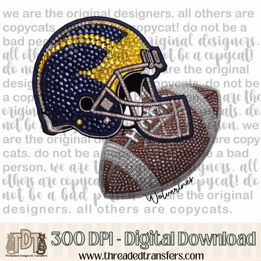 Wolverines Helmet Digital Design Download (PNG Format - no product shipped)