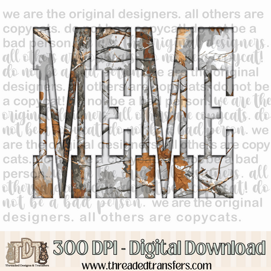 Meme Gray Camo Digital Design Download (PNG Format - no product shipped)
