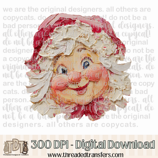 Mrs. Claus Hand Painted Digital Design Download (PNG Format - no product shipped)