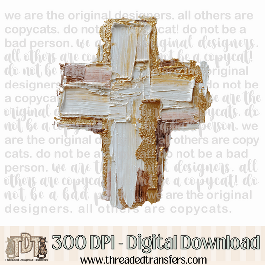 Cross Hand Painted Digital Design Download (PNG Format - no product shipped)