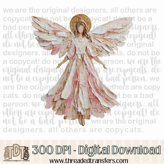 Angel Hand Painted Digital Design Download (PNG Format - no product shipped)