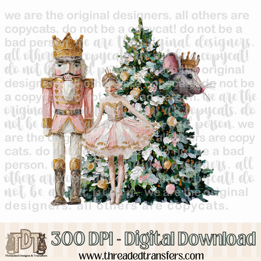 Nutcracker Scene Hand Painted Digital Design Download (PNG Format - no product shipped)