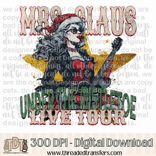 Mrs. Claus Live Tour Front Digital Design Download (PNG Format - no product shipped)