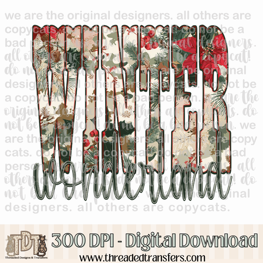 Winter Wonderland Christmas Camo Design Digital Design Download (PNG Format - no product shipped)