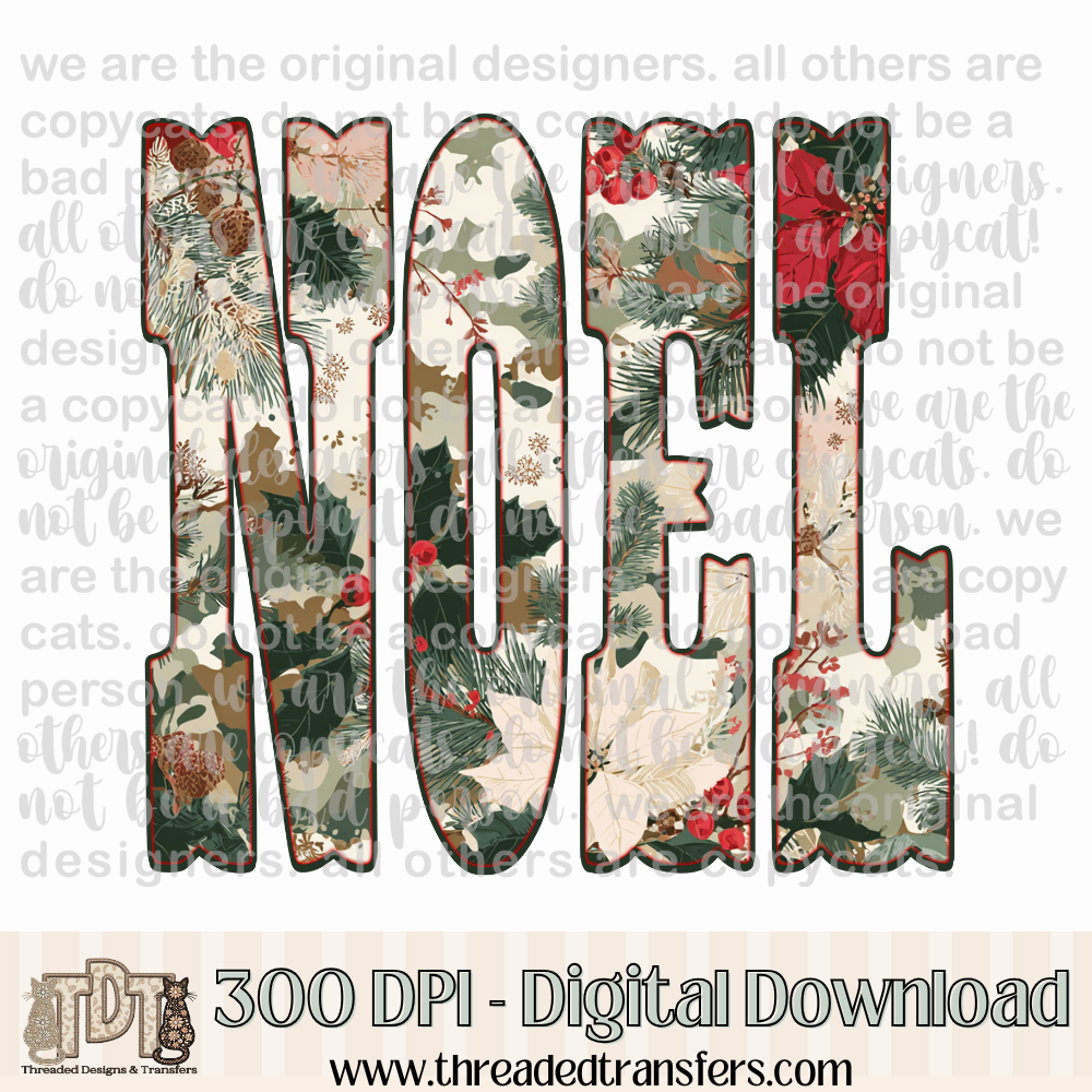 Noel Christmas Camo Design Digital Design Download (PNG Format - no product shipped)