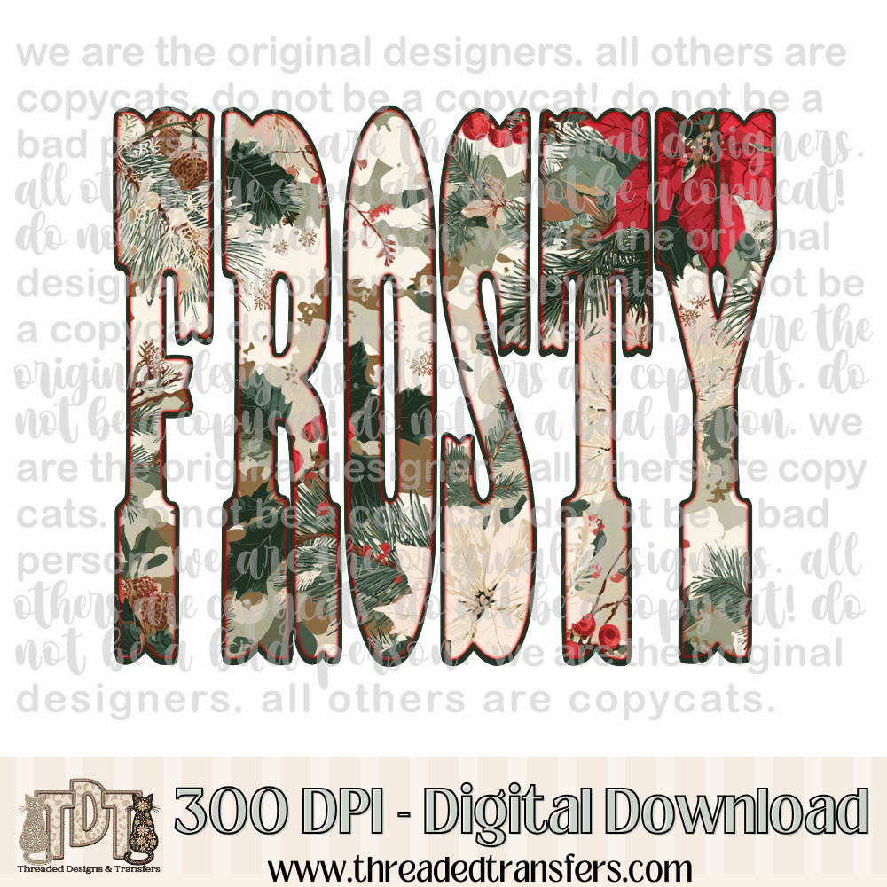 Frosty Christmas Camo Design Digital Design Download (PNG Format - no product shipped)