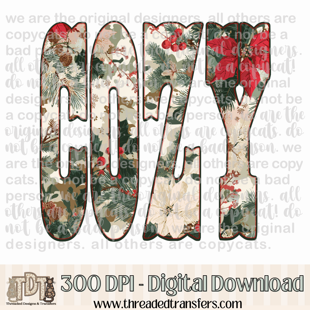 Cozy Christmas Camo Design Digital Design Download (PNG Format - no product shipped)