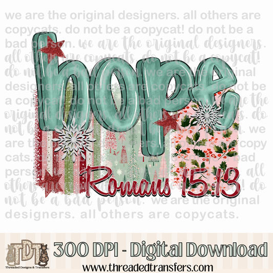 Hope Prayer Holiday Digital Design Download (PNG Format - no product shipped)