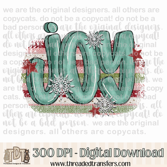 Joy Stripe Holiday Digital Design Download (PNG Format - no product shipped)