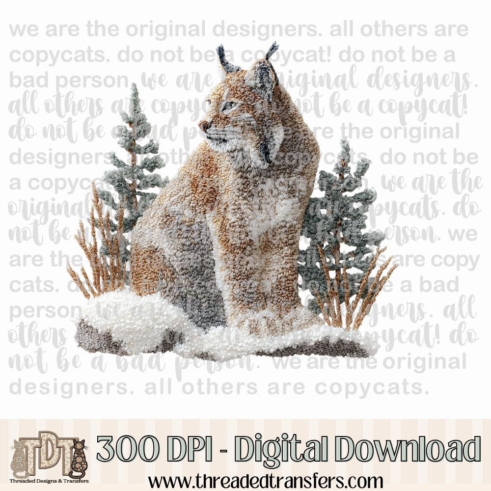 Winter Lynx Latch Hook Yarn Digital Design Download (PNG Format - no product shipped)