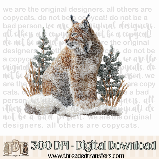 Winter Lynx Latch Hook Yarn Digital Design Download (PNG Format - no product shipped)