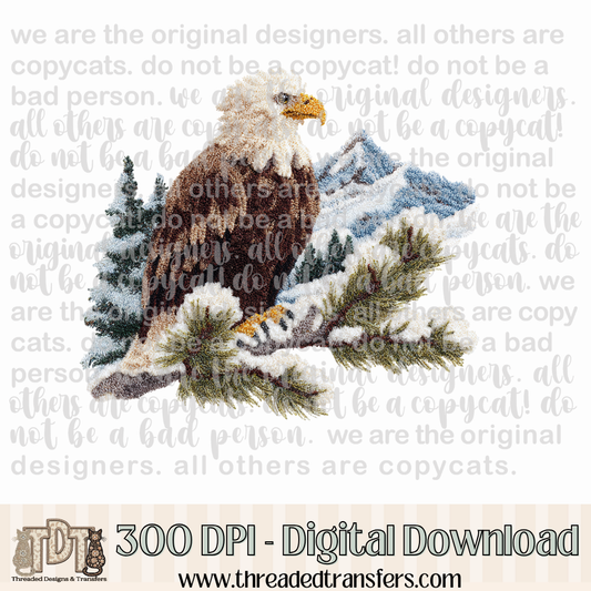 Winter Eagle Latch Hook Yarn Digital Design Download (PNG Format - no product shipped)