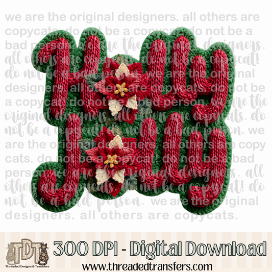 Holly Jolly Latch Hook Yarn Digital Design Download (PNG Format - no product shipped)