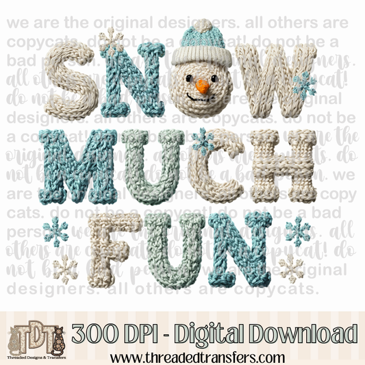 Snow Much Fun Latch Hook Yarn Digital Design Download (PNG Format - no product shipped)