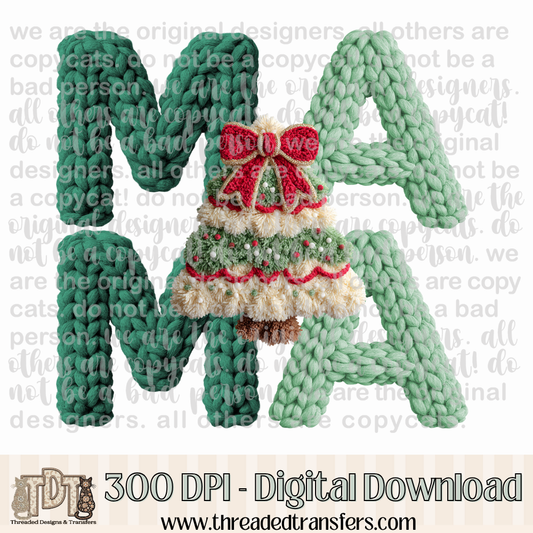 Mama Tree Latch Hook Knit Digital Design Download (PNG Format - no product shipped)