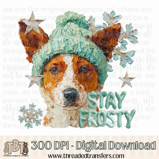 Australian Cattle Dog Red Stay Frosty Hand Painted Digital Design Download (PNG Format - no product shipped)