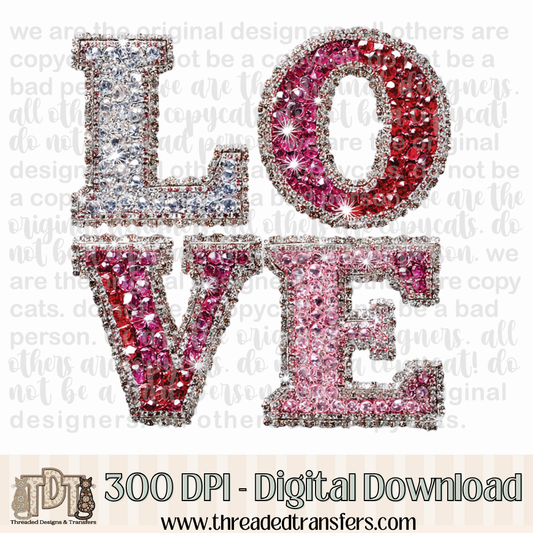 Dazzle Love Digital Design Download (PNG Format - no product shipped)