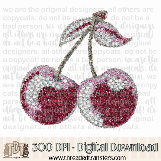 Dazzle Cherries Digital Design Download (PNG Format - no product shipped)
