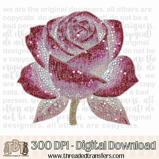 Dazzle Rose Digital Design Download (PNG Format - no product shipped)
