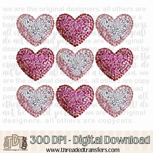 Dazzle Heart Grid Digital Design Download (PNG Format - no product shipped)