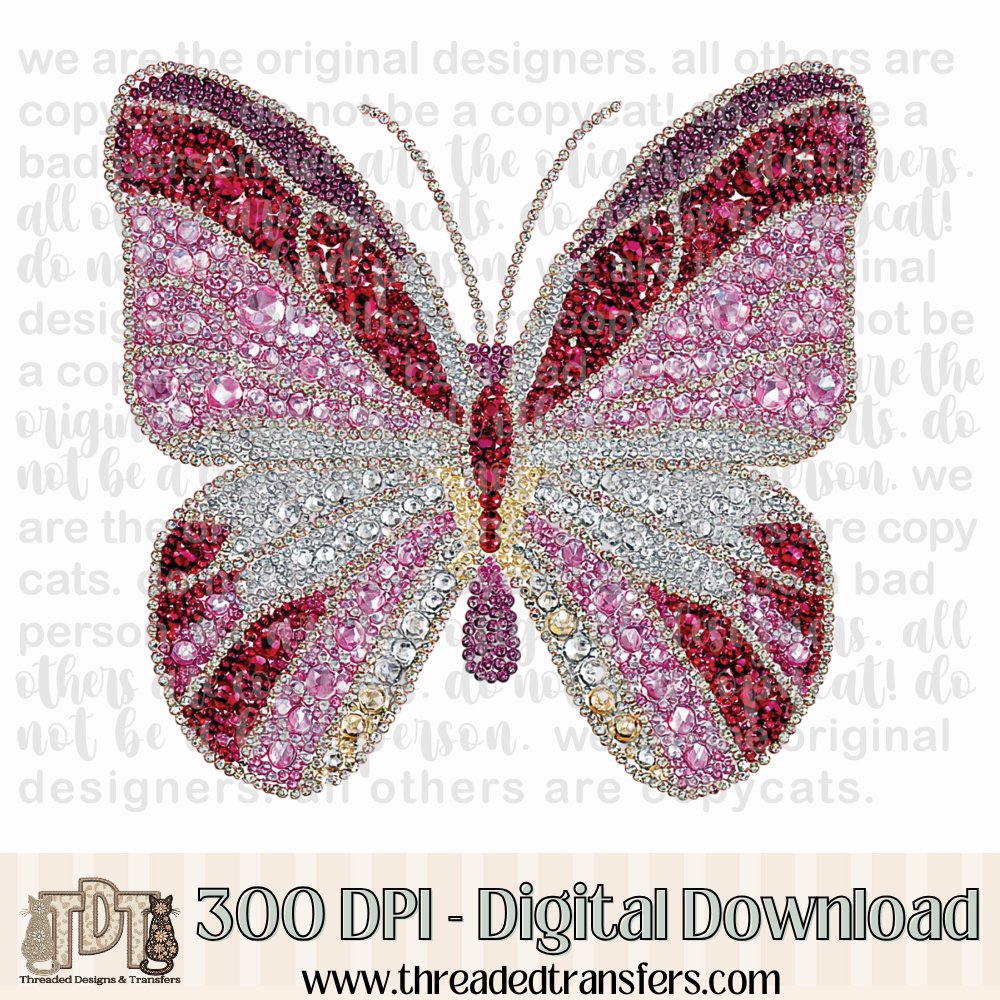Dazzle Butterfly Digital Design Download (PNG Format - no product shipped)