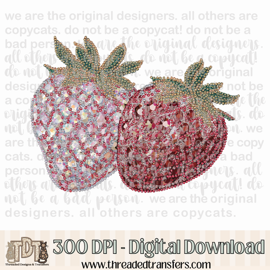 Dazzle Strawberries Digital Design Download (PNG Format - no product shipped)