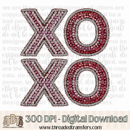 Dazzle XOXO Digital Design Download (PNG Format - no product shipped)