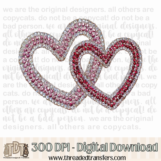 Dazzle Heart Duo Digital Design Download (PNG Format - no product shipped)