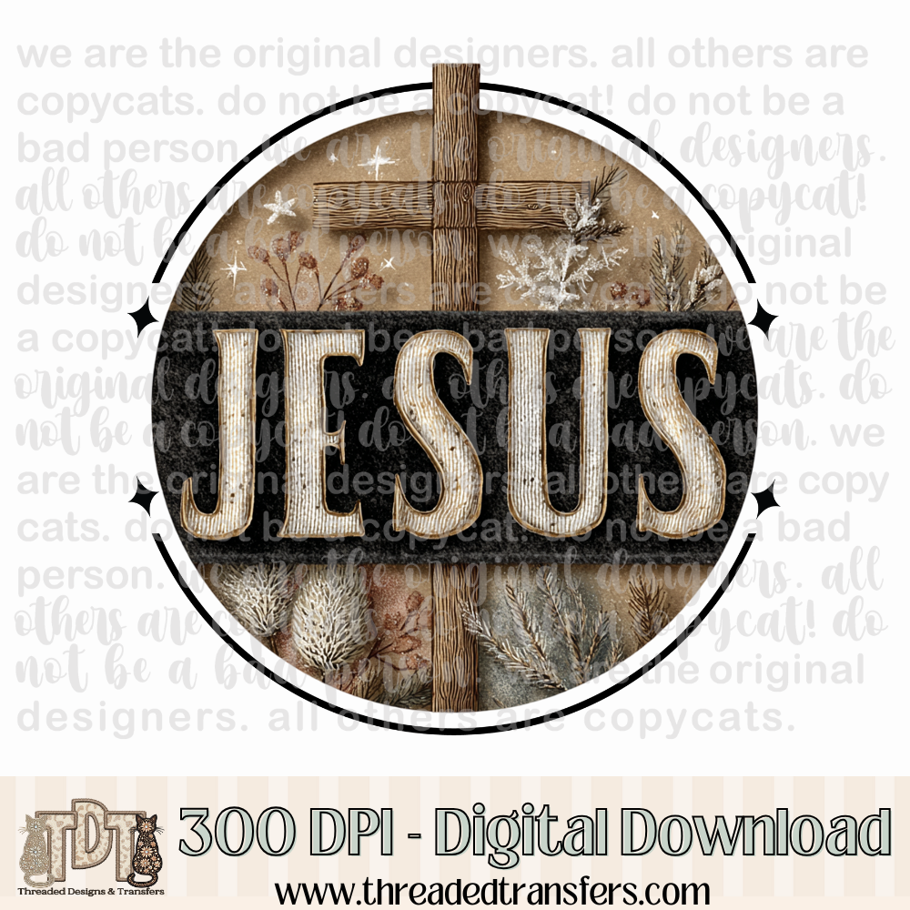 Vintage Farmhouse Jesus Digital Design Download (PNG Format - no product shipped)
